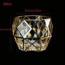 Copo de Whisky Cristal Premium com Fios de Ouro - Design Geométrico e Sofisticado