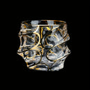 Copo de Whisky Cristal Premium com Fios de Ouro - Design Geométrico e Sofisticado