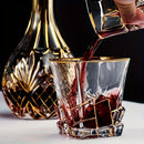 Copo de Whisky Cristal Premium com Fios de Ouro - Design Geométrico e Sofisticado