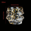 Copo de Whisky Cristal Premium com Fios de Ouro - Design Geométrico e Sofisticado