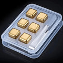 Cubos de Gelo Aço Inox Dourado Carpetino – Conjunto com Pegador Elegante