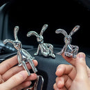 Dupla de Coelhos Decorativos Silver Minimalist – Esculturas Premium em Cerâmica Metalizada