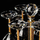 Taça Vidro de Cristal de Folhas de Ouro Premium Carpetino