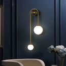 Arandela Moderna LED Sala de Estar e Quarto Gold - Design Exclusivo com Cristais e Globos em Cascata