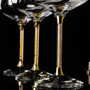 Taça Vidro de Cristal de Folhas de Ouro Premium Carpetino