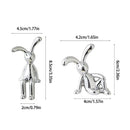 Dupla de Coelhos Decorativos Silver Minimalist – Esculturas Premium em Cerâmica Metalizada