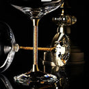 Taça Vidro de Cristal de Folhas de Ouro Premium Carpetino