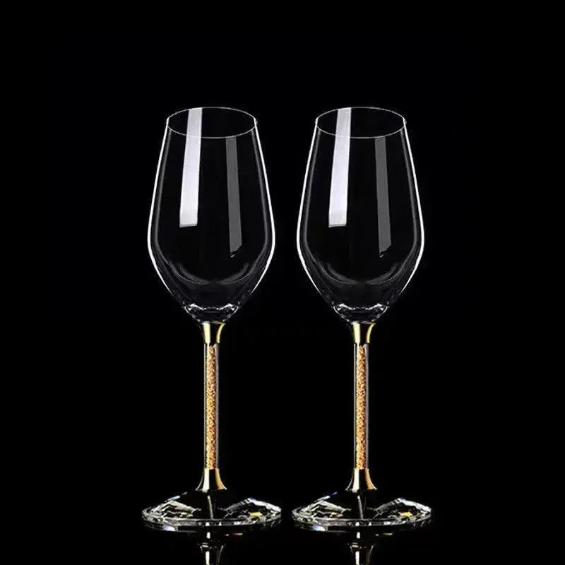 Taça Vidro de Cristal de Folhas de Ouro Premium Carpetino