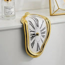 Relógio de Mesa e Prateleira Estilo Salvador Dalí Dourado Premium