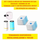 Kit Vácuo Inteligente Pro: 5 Sacos + Bomba Automática