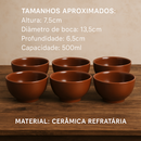 Kit 6 Cumbucas Refratárias Em Porcelana Gourmet (500ml) Marrom
