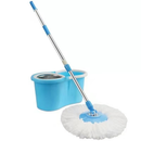 Kit Mop Giratório Com Balde e Cesto de Centrifugação Em Inox