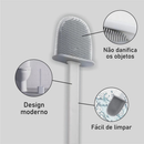 Kit Escova de Silicone para Vaso Sanitário 2 Em 1 Com Base e Mini Escova de Limpeza
