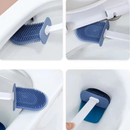 Kit Escova de Silicone para Vaso Sanitário 2 Em 1 Com Base e Mini Escova de Limpeza